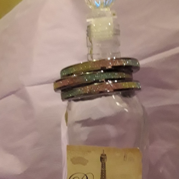 3 sparkling-yellow-blue-pink bangle bracelets. - Picture 3 of 8